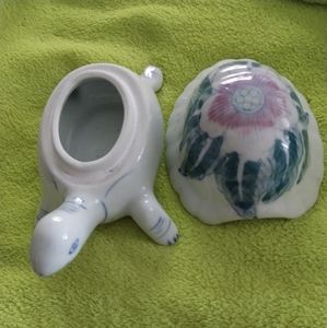 Vintage Porcelain Turtle Trinket Box